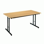 TABLE PLIANTE MULTI-USAGES L 160 X P 80 CM HÊTRE / PIED NOIR
