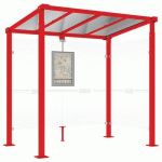 ABRI BUS MILAN 2.50 M - 1 BARDAGE LATÉRAL - ROUGE 3020 - PROCITY