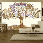 ARTGEIST - PAPIER PEINT ARBRE - 100 X 70 CM - BRONZE ET MULTICOLORE