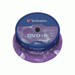 DVD +R 16X- LOT DE 25 47 GO - VERBATIM