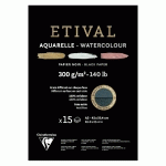 ETIVAL NOIR BLOC COLLÉ 1 CÔTÉ 15F A2 300G DOUBLE GRAIN - NOIR