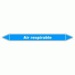 LOT DE 5 - MARQUEUR TUYAUTERIE - AIR RESPIRABLE - VINYLE LAMINÉ - NFX 08-105 450 X 52 MM