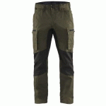 PANTALON DE TRAVAIL SERVICES STRETCH VERT OLIVE/NOIR TAILLE 58C - BLAKLADER