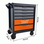 SERVANTE D'ATELIER COMPLÈTE 158 PIÈCES – 6 TIROIRS – PLATEAU ACIER –