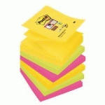 Z-NOTES SUPER STICKY POST-IT 76 X76 MM VITAMINÉES CARNIVAL - BLOC DE 90 FEUILLES - LOT DE 12