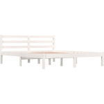 VIDAXL - CADRE DE LIT BOIS DE PIN MASSIF 150X200 CM BLANC TRÈS GRAND