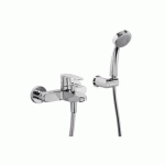 MITIGEUR BAIN DOUCHETTE À MAIN ANTICALCAIRE (1.34.617) AVEC SUPPORT ORIENTABLE ET FLEXIBLE SATIN (91.34.609). - TRES 20417001