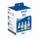 PACK 4 FLACON ENCRE 664 EPSON ECOTANK -  AUTHENTIQUE