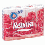PAPIER TOILETTE QUADRUPLE ÉPAISSEUR RENOVA LOTIONNÉ FRAÎCHEUR FLORALE - 60 ROULEAUX DE 140 FEUILLES