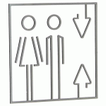 PICTOGRAMME ASCENSEUR - INOX BROSSÉ