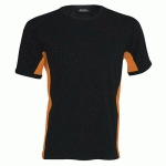 T-SHIRT BICOLORE EQUIPE NOIR ORANGE