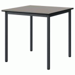 TABLE MALIBU 80X80CM T6 4P STRA GRIS U727/NOIR GRIS 7016