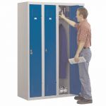 VESTIAIRE BUDGET - INDUSTRIE PROPRE - ELÉMENT DÉPART - CORPS GRIS - PORTES BLEU