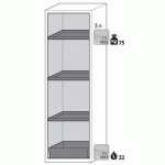 ARMOIRE SÉCURITÉ S-PHOENIX VOL.2-90 S90.196.060.FDACR JAUNE - ASECOS