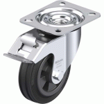 BLICKLE - ROULETTE PIVOTANTE À FREIN Ø 100MM BANDAGE CAOUTCHOUC SBR 70KG - LE-VPP 100R-FI
