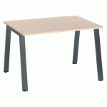 BUREAU DROIT ECLA CHÊNE CLAIR L 120 X P 80 CM PIÈTEMENT MÉTAL FINITION ANTHRACITE