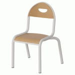 CHAISE MALIBU 4P T1 - ASS/DOS HÊTRE / ACIER BLANC 9016 - MANUTAN EXPERT