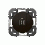 DOUBLE CHARGEUR USB TYPE A + USB TYPE C - DOOXIE - NOIR LEGRAND