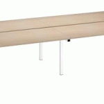 PÔLE DE 4 BUREAUX DROITS CHÊNE CLAIR L 180 X P 80 CM, PIÉTEMENT MÉTAL BLANC - ARCH