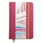 RHODIARAMA CARNET REMBORDÉ RIGIDE 9X14 CM 192 PAGES UNI PAPIER IVOIRE 90G FERMETURE ÉLASTIQUE - FRAMBOISE - LOT DE 2