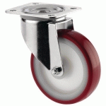 ROUE PIVOTANTE POLYURÉTHANE FORCE:100 KG H HT:108 MM - TENTE