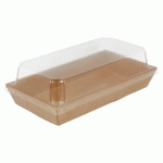 SET BARQUETTE + COUVERCLE 16.4X8.9X2.1 CM KRAFT NATUREL (VENDU PAR 300)