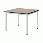 TABLE MALIBU 80X80 T3 4P STRA ANTIB ACACIA/NOIR BLC 9016