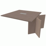 EXTENSION RÉUNION 140X140 CHÊNE GRIS AVEC TOP ACCESS