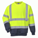 PORTWEST B306 SWEATSHIRT BICOLORE HIVIS JAUNE/MARINE - TAILLE L