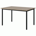 TABLE MALIBU 120X80 T5 4P STRA ABS CHÊNE 1146/NOIR 9005
