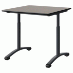 TABLE MALIBU 80X80 T3/T6 DL ST GRIS U727/NOIR GRIS 7016