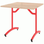 TABLE TIM 80X80 CM T3 - DL - PLAT STRAT ABS - ACACIA/ROUGE 3020 - RODET