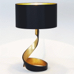 HOLLÄNDER LAMPE À POSER VORTICE, NOIRE-DORÉE
