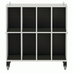 MEUBLE BAS SHIFT+ LANDSCAPE MÉLA POUR CARTABLES 8 CASES - GRIS ANDES - NOIR - MANUTAN COLLECTIVITÉS