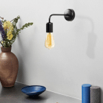 OPVIQ APPLIQUE MURALE DENGE 3434 AVEC DOUILLE OUVERTE, NOIR
