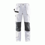 PANTALON DE TRAVAIL PEINTRE FEMME BLANC/GRIS FONCÉ C44 - BLAKLADER