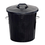 POUBELLE CAOUTCHOUC NOIRE 105 L