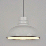 SUSPENSION FORME DÔME EN TÔLE ÉMAILLÉE BLANC - MANUTAN COLLECTIVITÉS