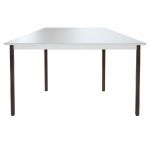 TABLE MODULAIRE DOMINO TRAPÈZE - L. 120 X P. 60 CM - PLATEAU GRIS - PIEDS NOIR