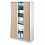 ARMOIRE HAUTE MÉTAL H 198 X L 120 À RIDEAUX MONOBLOC CORPS BLANC GÉNÉRIC