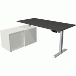 BUREAU RÉGLABLE AVEC RANGEMENT MOVE 1 - ARGENT - ANTHRACITE - KERKMANN