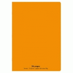 CAHIER ECO - PIQUE - COUVERTURE POLYPRO - 96 PAGES - 17X22 CM - 90G - GRANDS CARREAUX - ORANGE