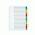 LOT DE 2 - INTERCALAIRE A4 CARTE BRISTOL BLANCHE OXFORD 12 ONGLETS MENSUELS MULTICOLORES - 1 JEU