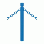 POTELET AGGLO Ø 76 MM À CHAINES 2 ANNEAUX - ZINC BLEU 5010 - PROCITY