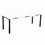 TABLE ERGO TECHNIC 205X110 RÉGLABLE COMPACT BLANC/NOIR - SUNSET CREATION