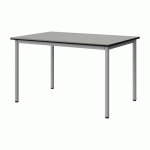 TABLE MALIBU 120X80 T5 4P STRA ISOS GRIS 1400/NOIR GRIS 9006