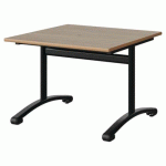 TABLE MALIBU 80X80 T3 DL STRA ALAISÉ CHÊNE 1146/NOIR 9005