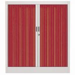 ARMOIRE MÉTAL CLASSTOUT COLOR - A RIDEAUX - L. 90 X H. 100 CM - CORPS ALUMINIUM  - RIDEAUX ROUGE