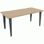 BUREAU EVIDENCE L.120 X P.80 CM CHÊNE CLAIR PIED ANTHRACITE - VINCO