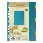 LOT DE 2 - INTERCALAIRE A4 POLYPROPYLÈNE RECYCLÉ COLORÉ EXACOMPTA FOREVER 12 ONGLETS NEUTRES MULTICOLORES - 1 JEU
